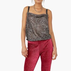 Free People Shimmer and Shine Sequin Bodysuit Size XS